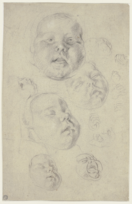 Studienblatt: Kopf und Hände eines Kleinkindes von Cornelis de Vos