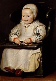 Bildnis eines kleinen Mädchens im Kinderstühlchen 1627