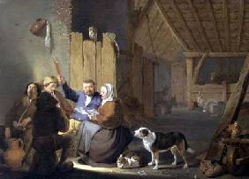 Peasant Drinking in a Barn 1634