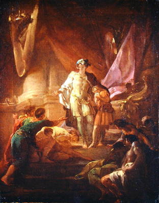 Joseph Revealing his Identity to his Brothers (oil on canvas) von Corrado Giaquinto