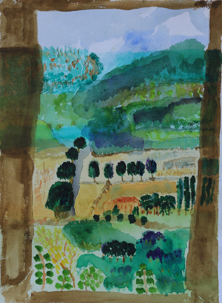 View of fields from window von Cosima Duggal