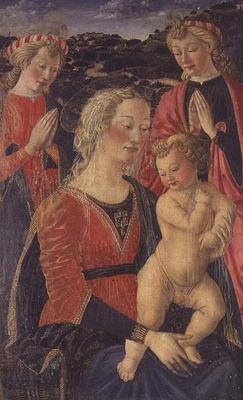 Madonna and Child with Two Angels 19th