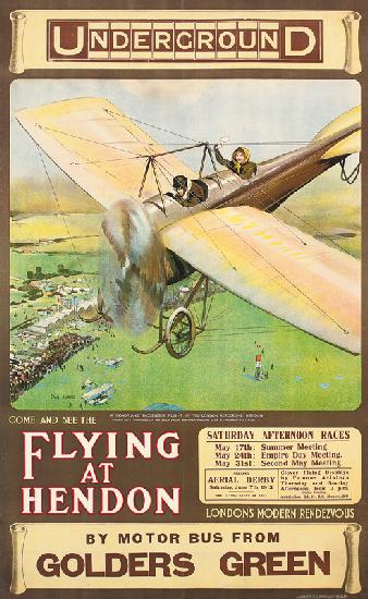 'Flying at Hendon', an advertising poster 1914