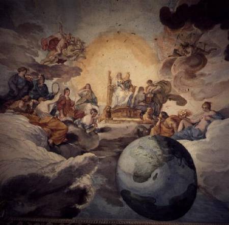 Allegory of the Arts (ceiling painting) von Pietro  da Cortona,