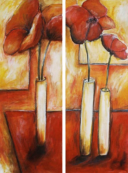 Drei Vasen mit Mohnblumen von Dagmar Zupan
