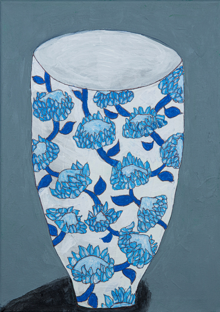 Blaue Protea-Vase von Dale Hefer