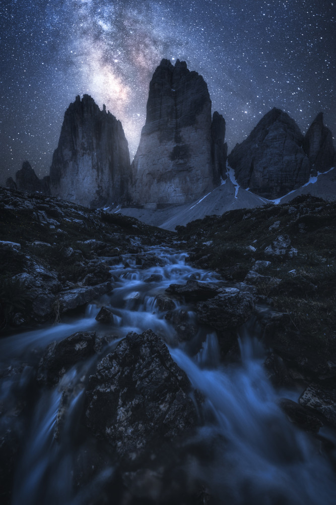 Eine sternenklare Nacht in den Dolomiten von Daniel Gastager