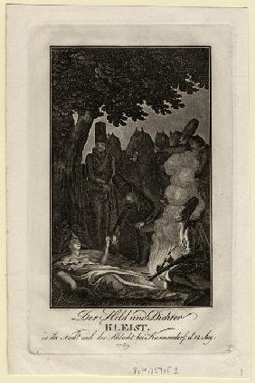 Dichter Ewald von Kleist in der Schlacht bei Kunersdorf am 12. August 1759
