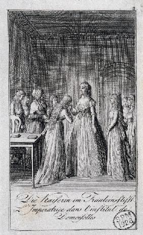 Katharina II. besucht das Smolny-Institut für adelige Mädchen 1797