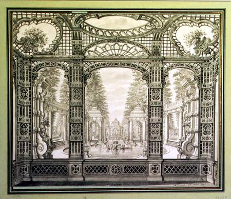 Study for a decorative mural, 1735 (pen, brush and von Daniel the Younger Marot