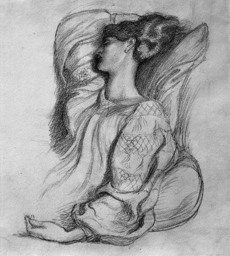 Jane Morris / Drawing by Rossetti von Dante Gabriel Rossetti