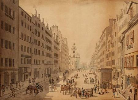 View of the High Street of Edinburgh from the East von David Allan