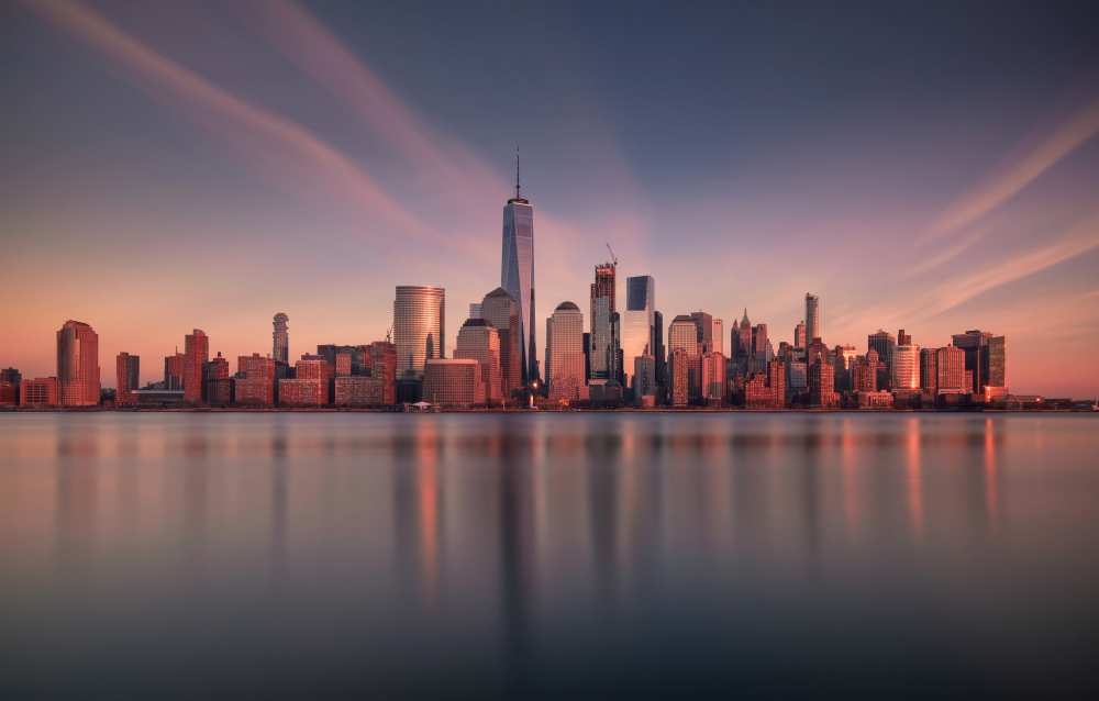 Lower Manhattan at dusk von David Dai