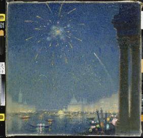 Feuerwerk beim Karneval in Venedig
