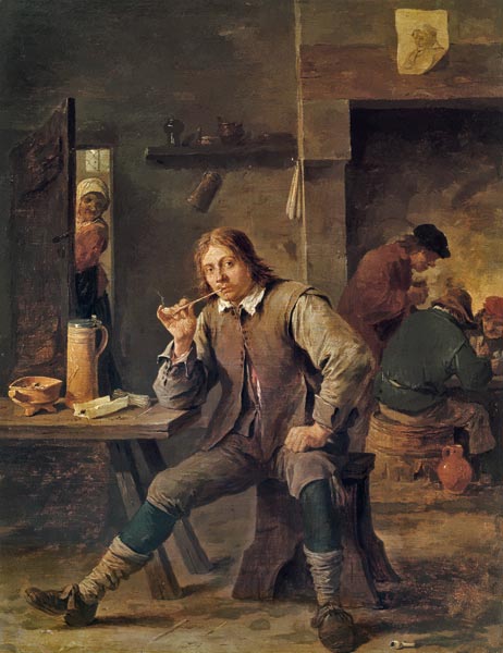 A Smoker Leaning on a Table von David Teniers