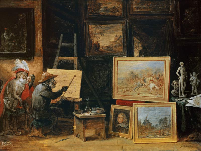 The Monkey Painter von David Teniers