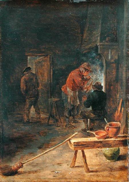 Farmers around a Fireplace von David Teniers
