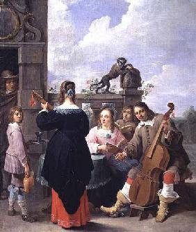 The Artist and his Family in Concert (panel)