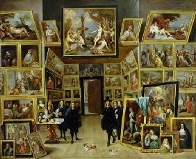 Archduke Leopold Wilhelm (1614-61) in his Picture Gallery, c.1647 (oil on copper) 15th