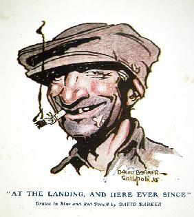 At the landing, and here ever since - Gallipoli Campaign of 1915, cartoon from The Anzac Book 1916