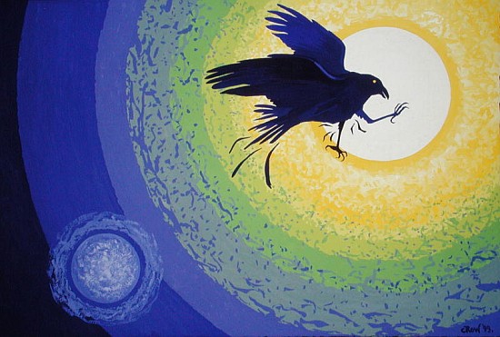 Crow, 1999 (gouache on paper)  von Derek  Crow