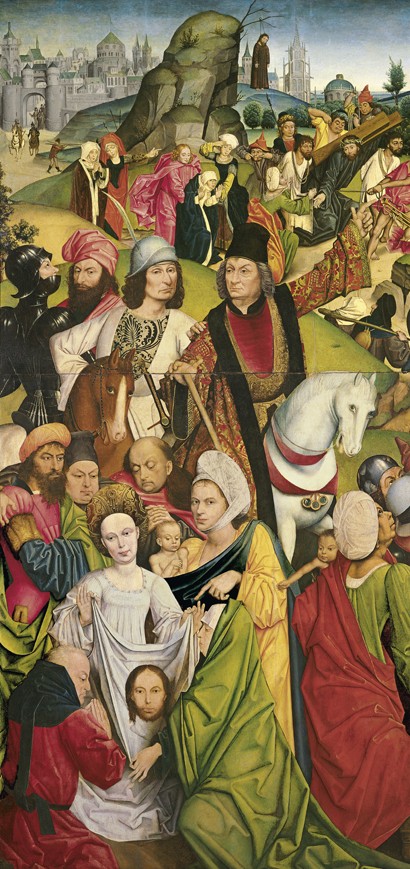 Heilige Veronika und eine Gruppe von Rittern von Derick Baegert
