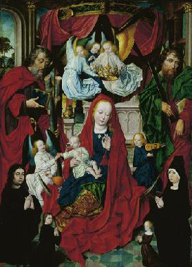 Maria mit Kind, Aposteln und Stifterfamilie Um 1495-15