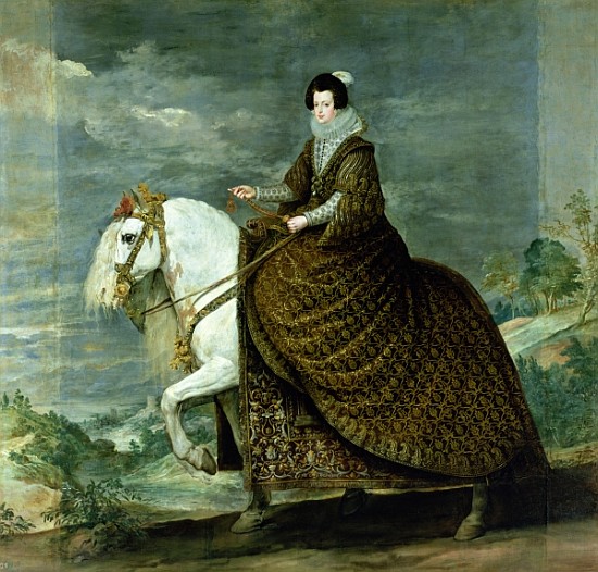 Equestrian portrait of Elisabeth de France, wife of Philip IV of Spain von Diego Rodriguez de Silva y Velázquez