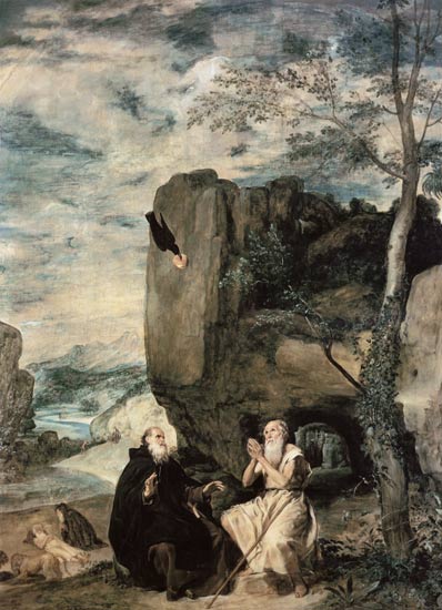 Der Hl. Antonius besucht den Hl. Paulus von Diego Rodriguez de Silva y Velázquez
