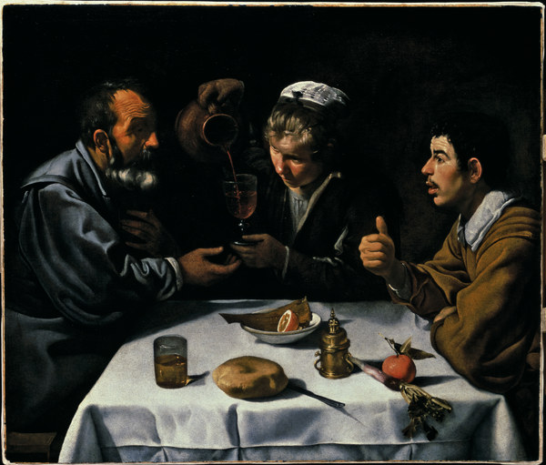 Velázquez / El Almuerzo / c.1618/19 von Diego Rodriguez de Silva y Velázquez