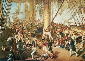 Der Tod Nelsons in der Schlacht bei Trafalgar 1825