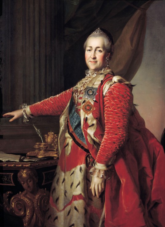 Porträt der Kaiserin Katharina II. (1729-1796) von Dimitrij Grigorjewitsch Lewizkij