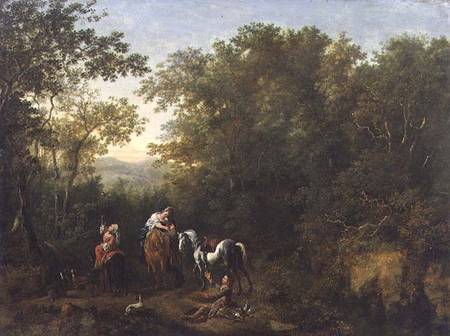 A Hawking Party in a Wooded Landscape von Dirk Maes