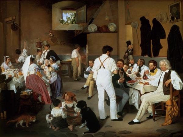 Danish artists at the Osteria la Gonsola, Rome 1837