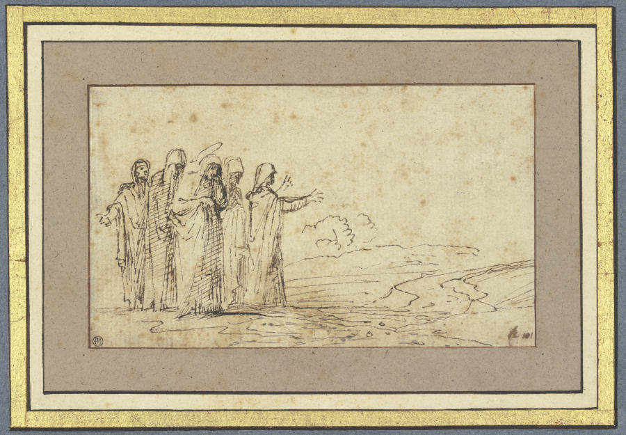 Maria mit vier heiligen Frauen in einer Landschaft von Domenichino (eigentl. Domenico Zampieri)