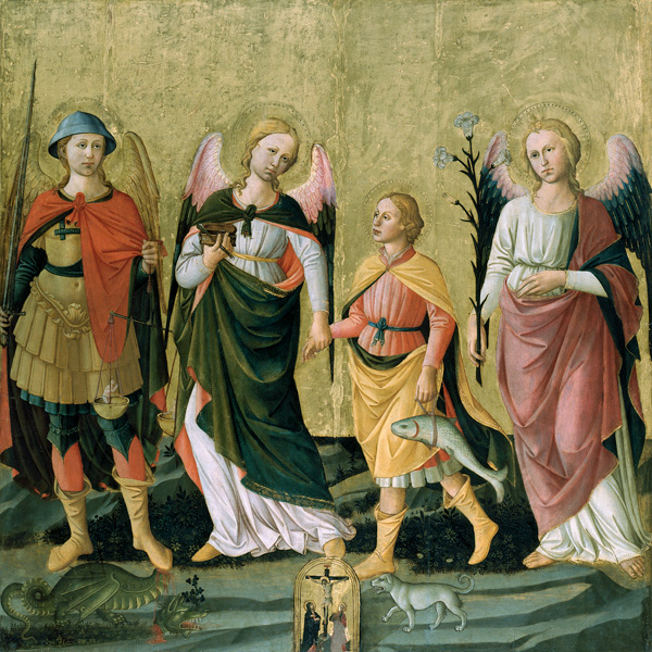 The Three Archangels and Tobias von Domenico  di Michelino