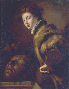 David mit dem Haupt des Goliath. von Domenico Fetti