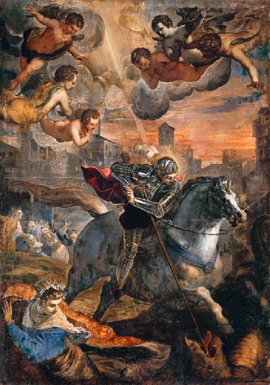 D.Tintoretto, Hl.Georg toetet Drache