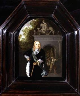 Portrait of Captain Jacobus Van Der Burgh standing before the Doeler Poort, Leiden