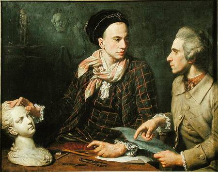Self Portrait with Dominique Herment (1730-77) von Dominique Doncre