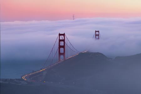 Sonnenuntergang an der Golden Gate Bridge