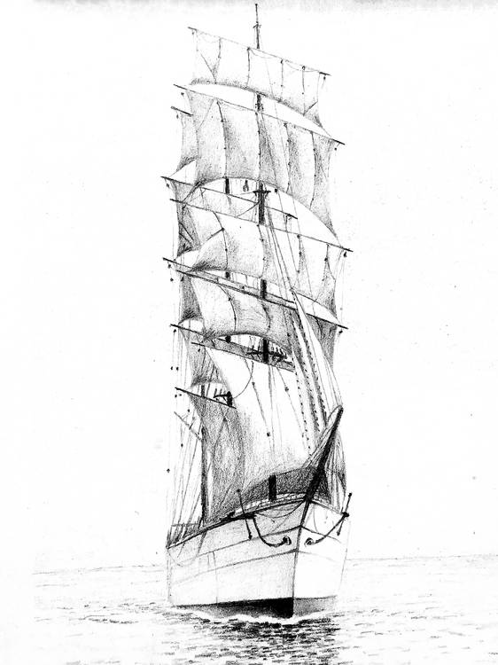 Segelschiff 2 von Doris Beckmann