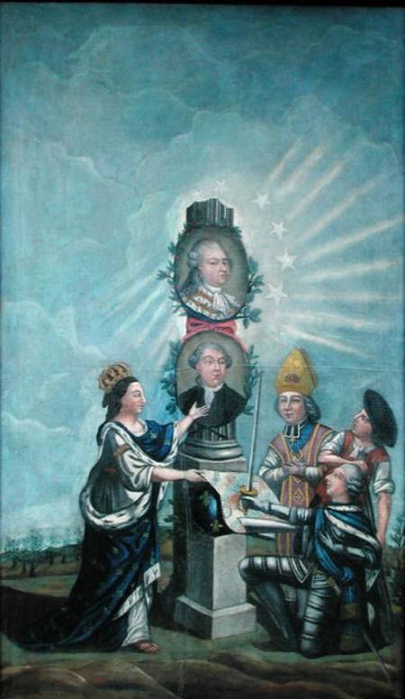 France Receiving the Wishes of the Nation from the Three Orders and presenting them to Louis XVI (17 von Dubois