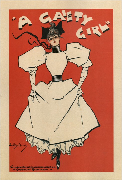 Plakat für die Operette "A Gaiety Girl" von Sidney Jones von Dudley Hardy