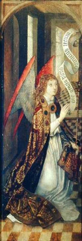 Angel holding a Banner, from an Annunciation Scene