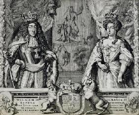 William III (1650-1702) and Mary II (1662-94), c.1688-94 (engraving) 19th