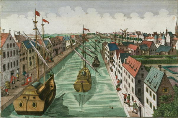 View of the Kettel Gate in Delft (engraving) von Dutch School, (18th century)