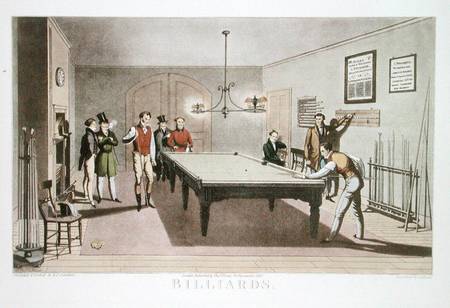 Billiards, engraved by G. Hunt von E. F. Lambert