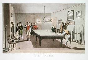 Billiards, engraved by G. Hunt published