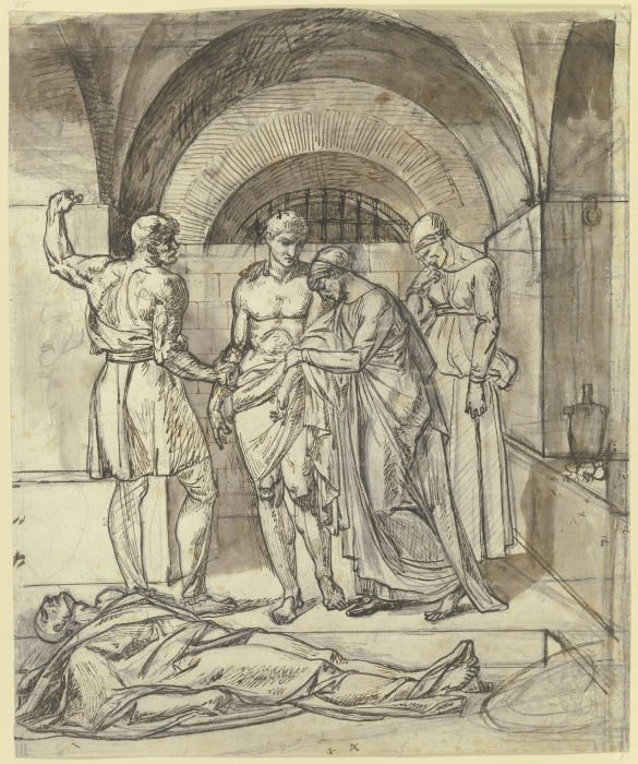 Zwei Frauen und zwei Männer bei einer Leiche im Gefängnis von Eberhard von Wächter